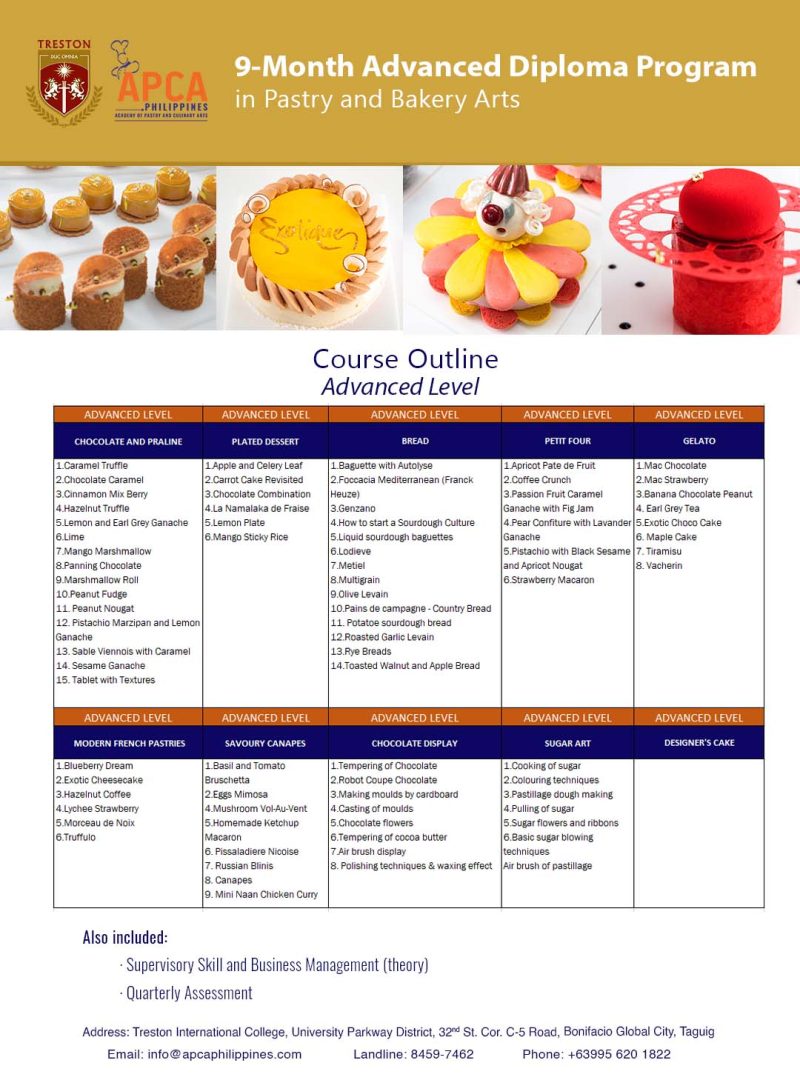 advancedelevel Academy of Pastry and Culinary Arts Philippines